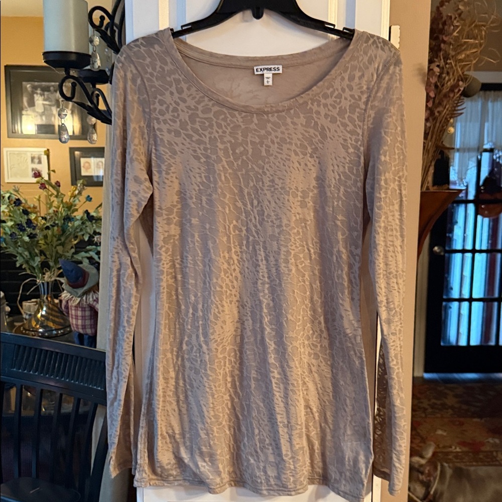 Express Tan Long Sleeve Top